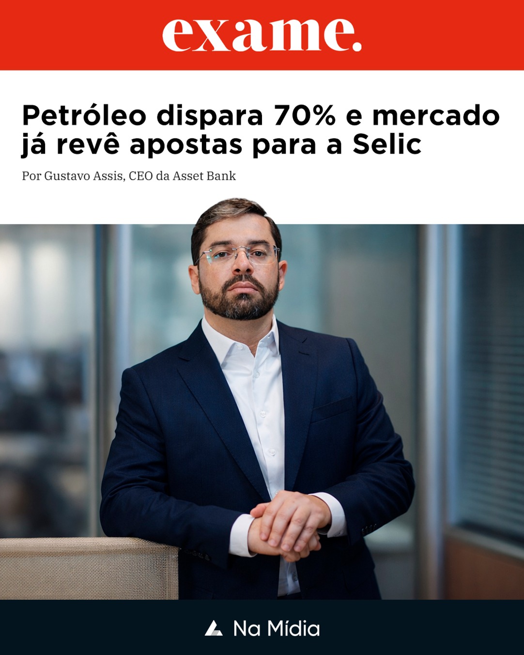"Petróleo dispara 70% e mercado já revê apostas para a Selic" - Exame