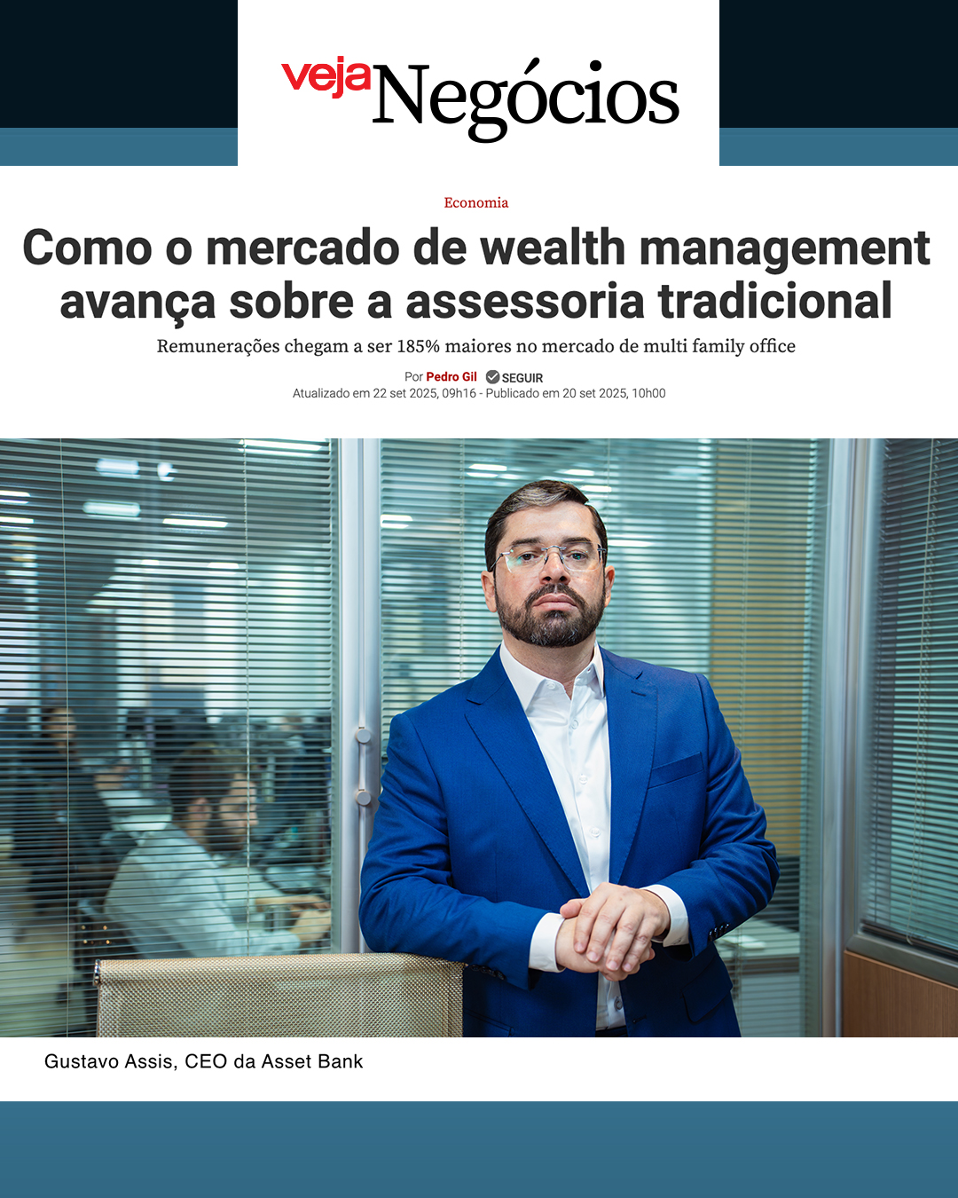 "Como o mercado de wealth management avança sobre a assessoria tradicional" - Veja Negócios